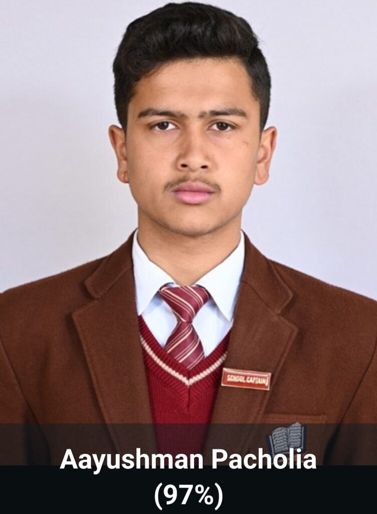लॉन्ग व्यू पब्लिक स्कूल के दसवीं के छात्र आयुषमान पचोलिया ने 97 प्रतिशत अंक प्राप्त कर स्कूल का किया नाम रोशन