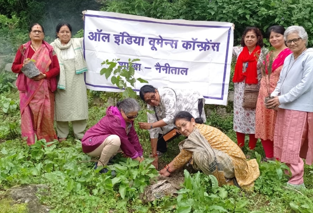 ऑल इंडिया वूमेंस कॉन्फ्रेंस की महिलाओं नेसूखाताल क्षेत्र में रोपे पौधे