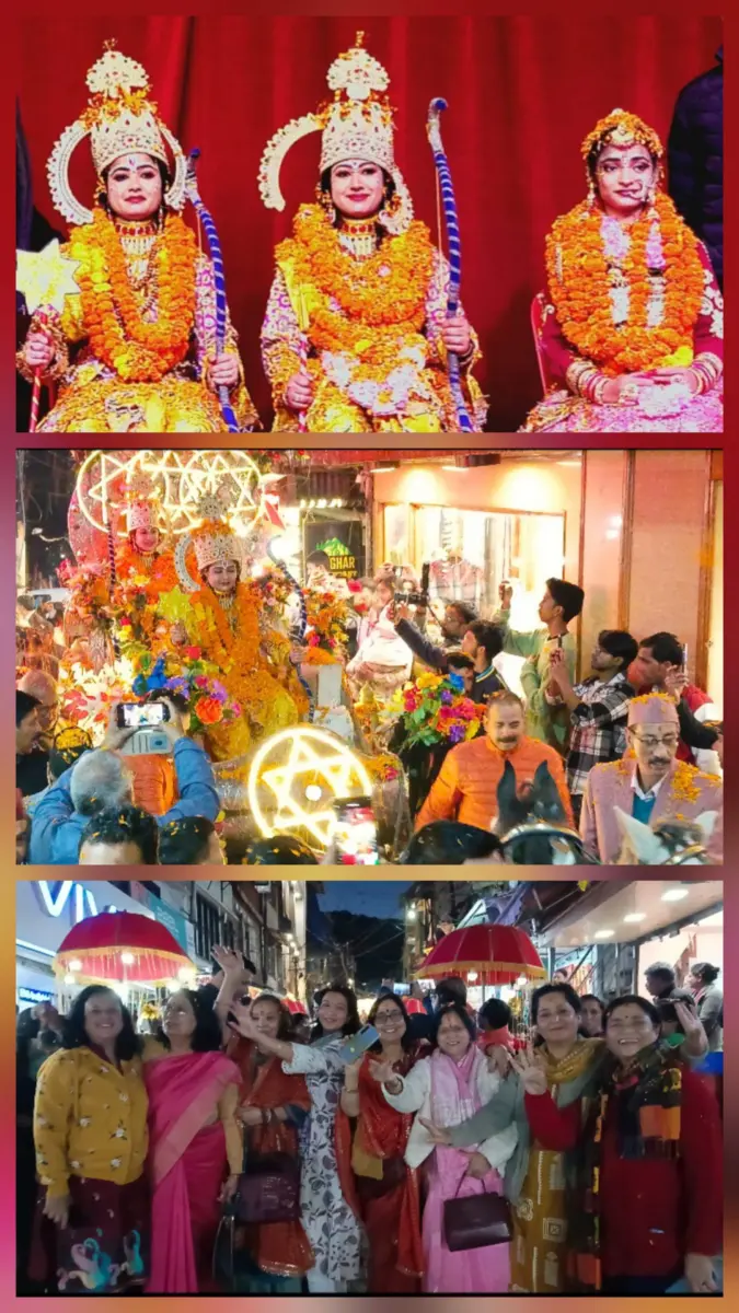 नैनीताल शहर वालों ने राम बारात में चार कुंतल फूलों से की पुष्प वर्षा, बरातियों ने खूब जमकर किया डांसपूरा शहर राममय हुआ,